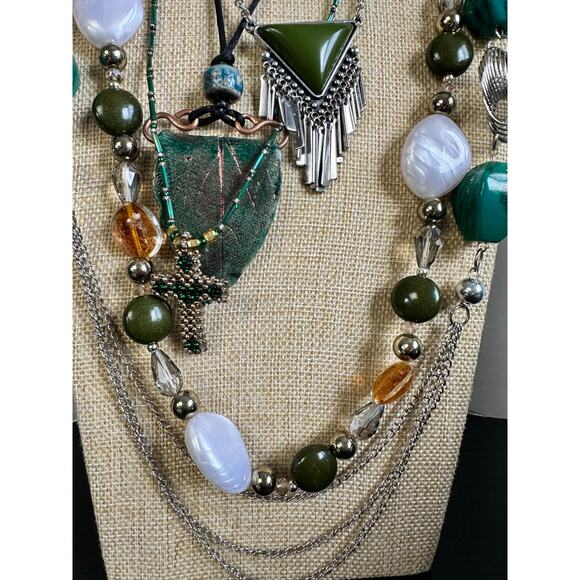 Shades of Green and Turqouise Vintage to Modern Costume Jewelry - Picture 12 of 16